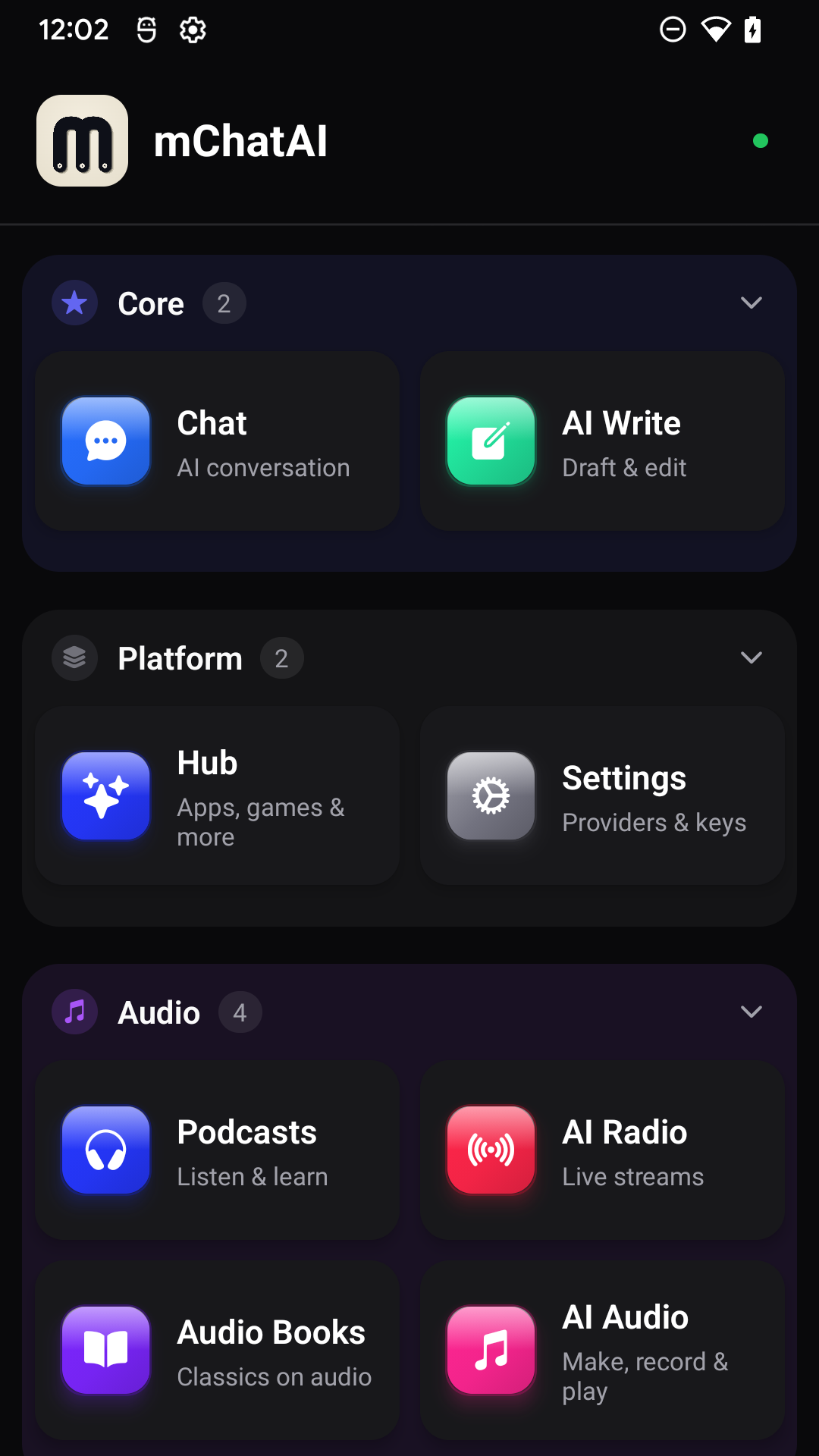 mChatAI for Android home screen