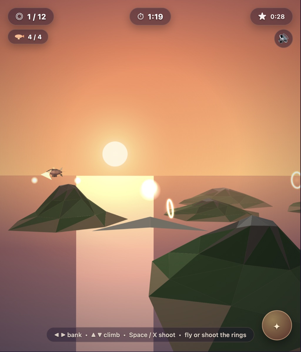 Three Prompts, One Glider: How Sunset Glider Grew a Shooter and Collision Detection